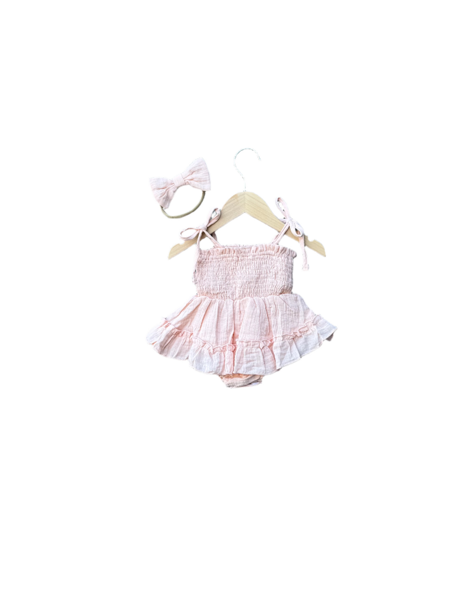Ruby ruched romper & bow