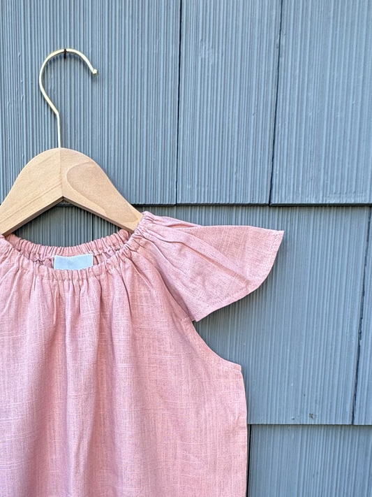 Jane flutter dress in blush